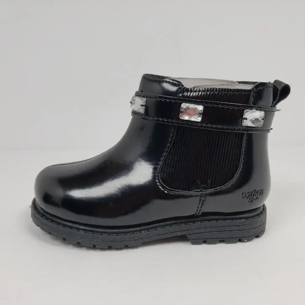 OshKosh B'gosh Momo Toddler Girls Size 9 Black Chelsea Ankle Bootie Boots